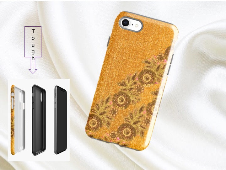 muted gold iPhone 8 case yellow indian ethnic artikrti 2