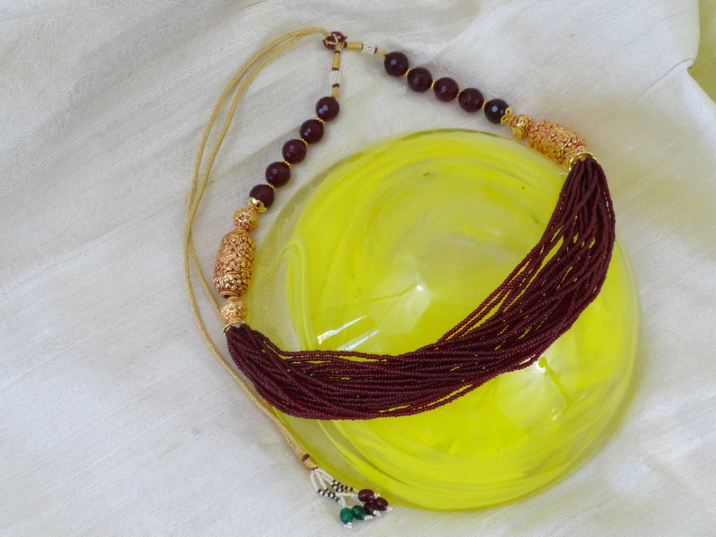 indian jewelry bead necklace minakari chain2 artikrti