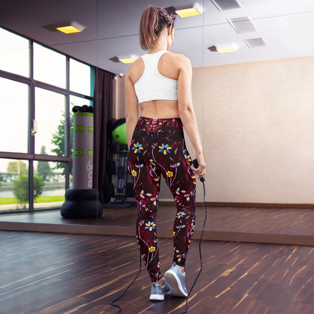 yoga-leggings-wine-colored-floral-streetwear-gym-leggings-blossoms-artikrti12