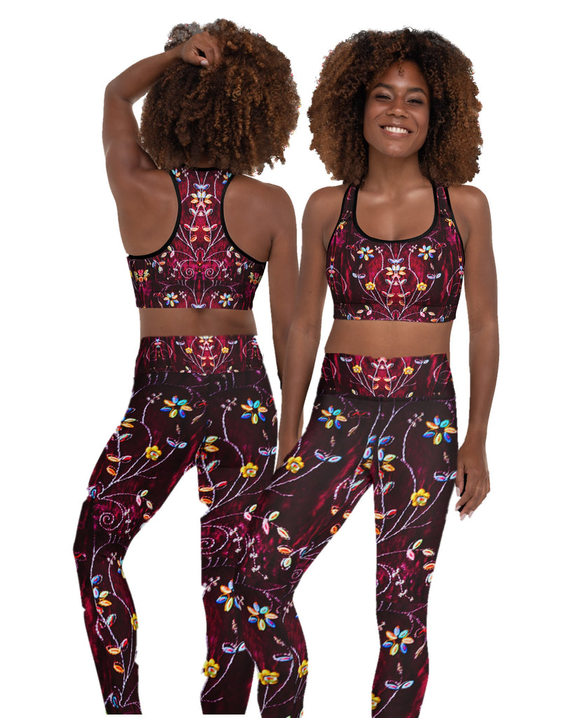 yoga-leggings-wine-colored-floral-streetwear-gym-leggings-blossoms-artikrti 26