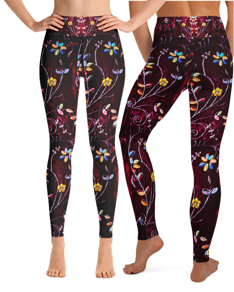 yoga-leggings-wine-colored-floral-streetwear-gym-leggings-blossoms-artikrti2