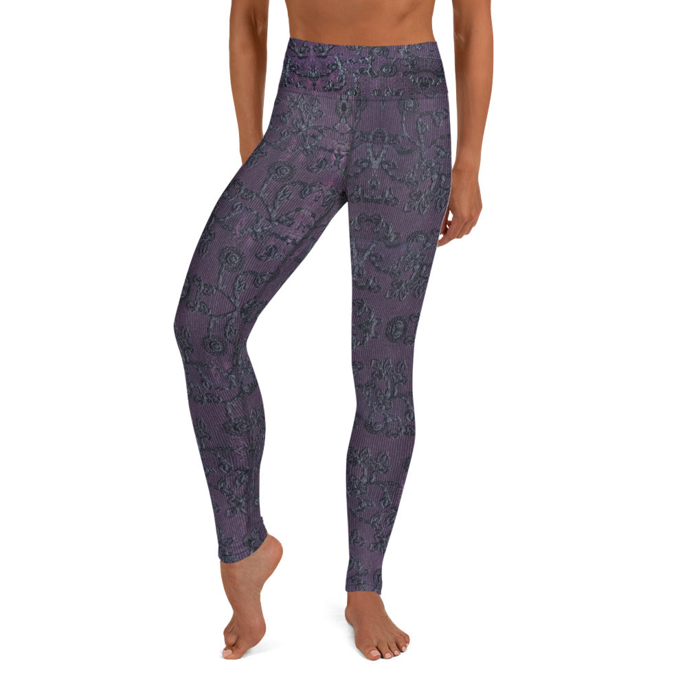 Crossover Waist Gym leggings with pockets. Boho Yoga Pants