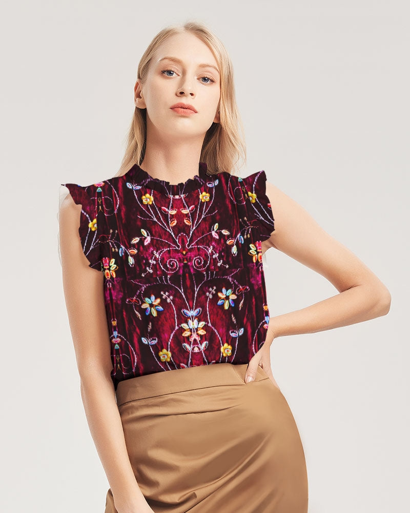 blossoms-rwomens-ruffle-sleeve-top-streetwear-boho-ethnic-artikrt 2