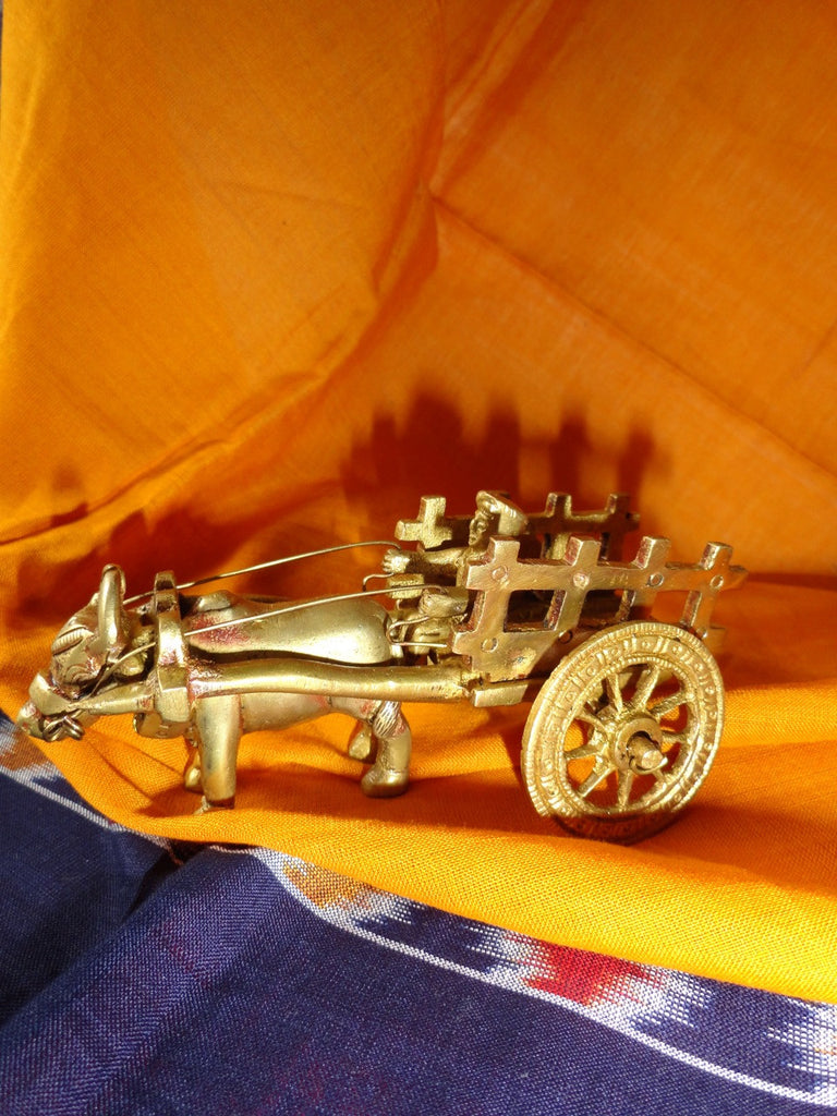 ethnic brass mantle piece bullock cart
