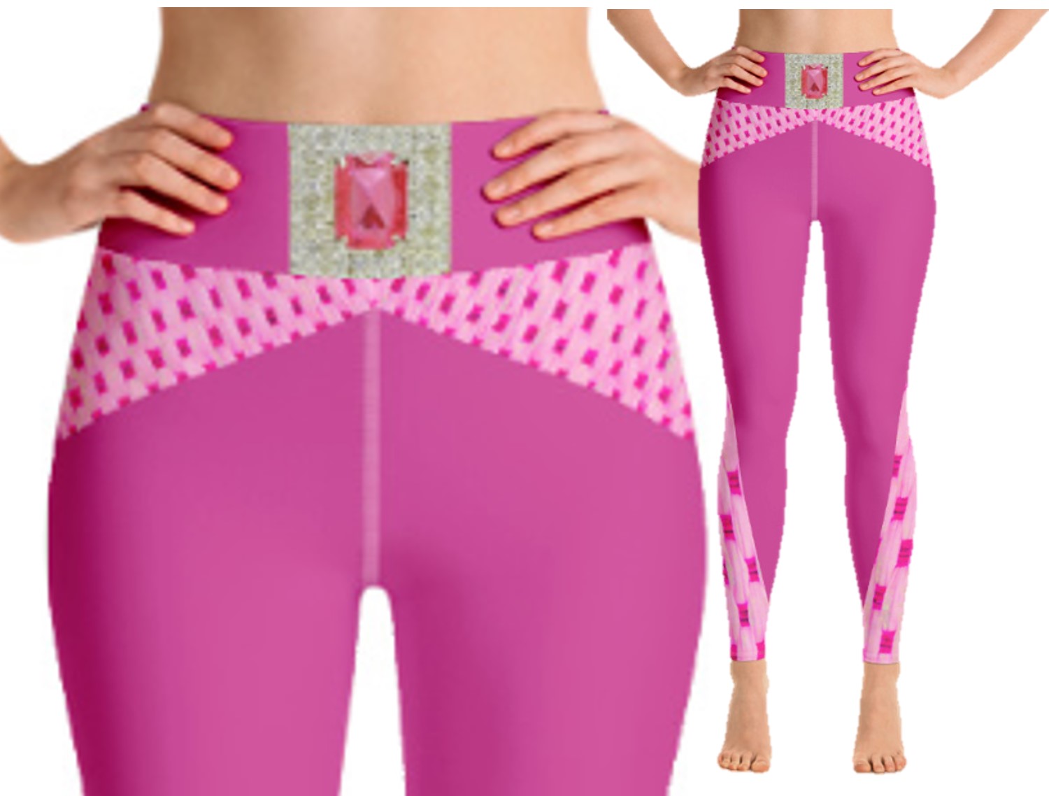 High-waist yoga pants with pocket. Women's gym workout leggings