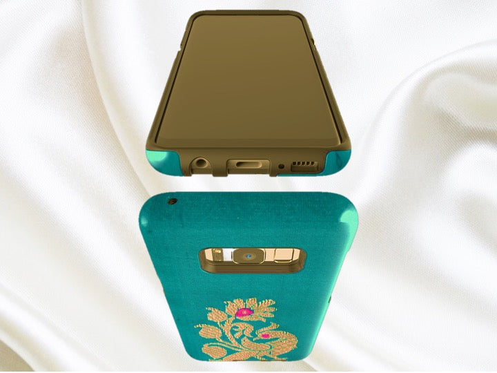 samsung s9 phone case golden peacock green artikrti4