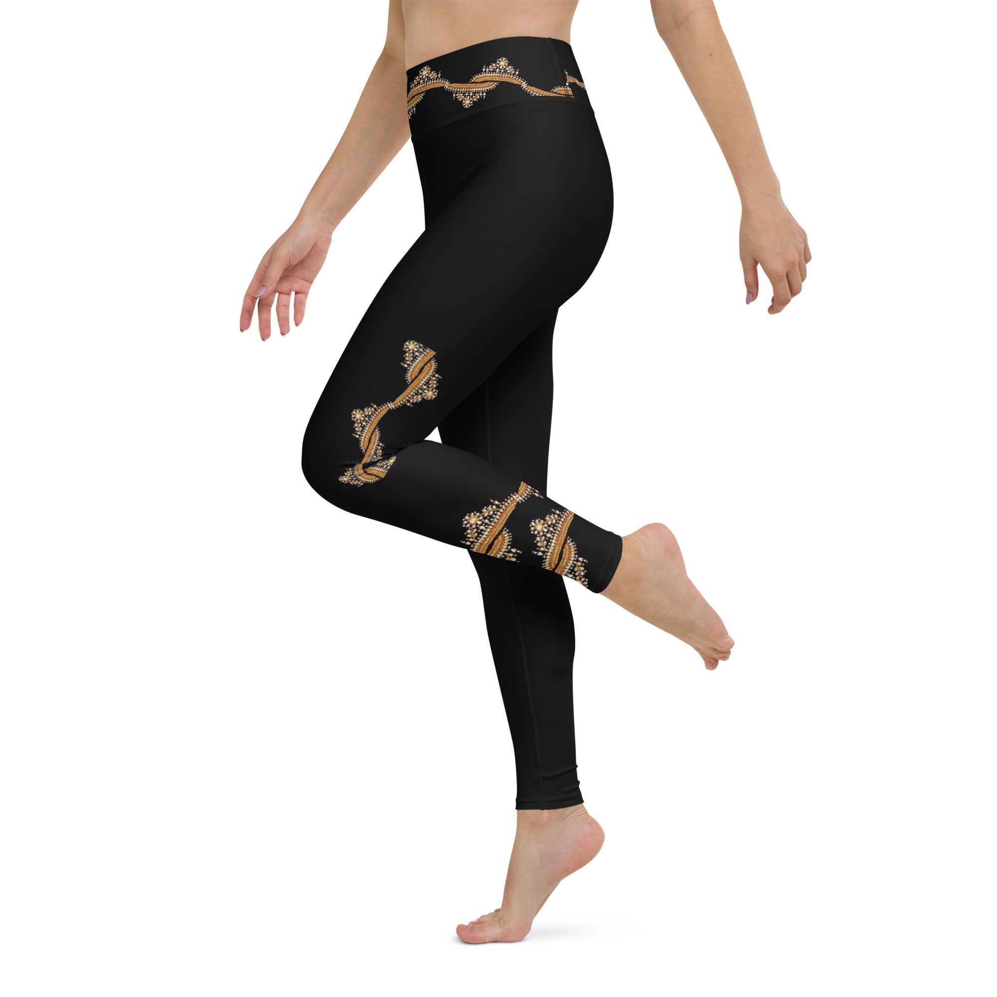 Boho Yoga pants. Black yoga leggings. Ethnic gym pants. Dance leggings –  Artikrti