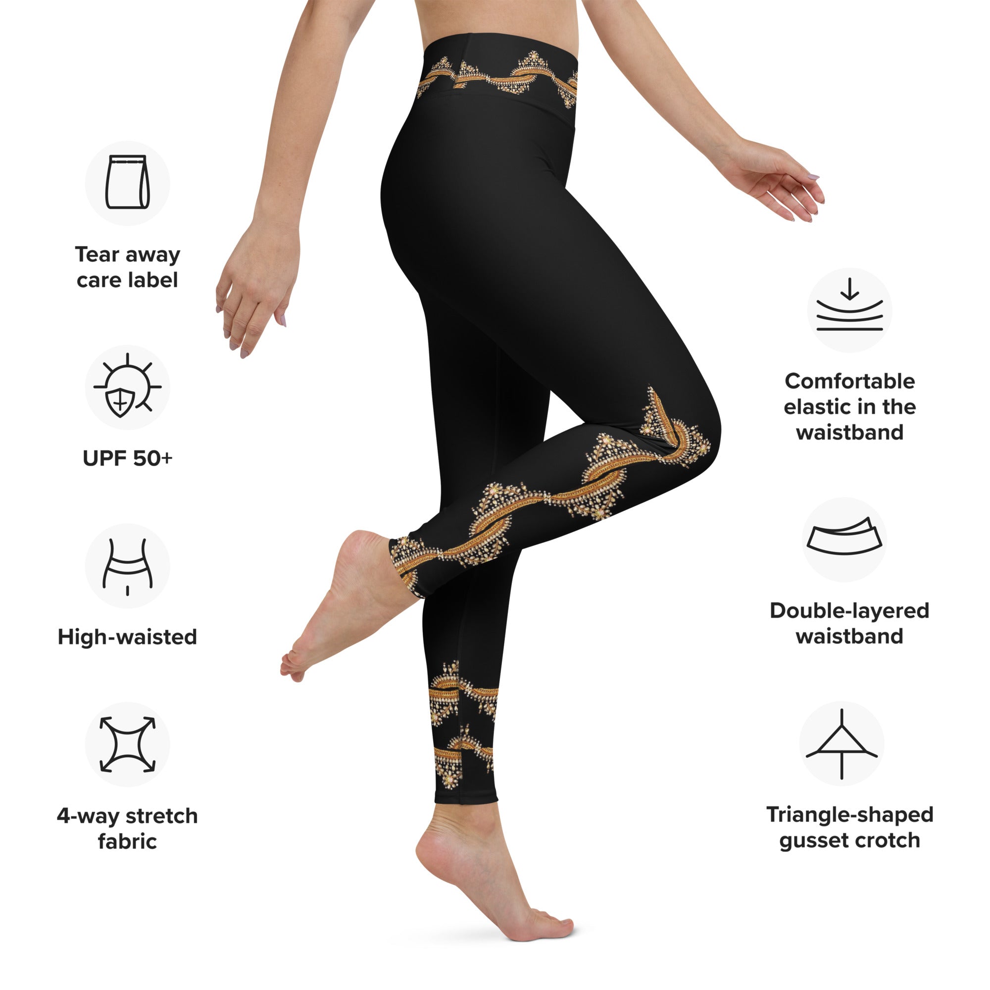 Crossover Waist Gym leggings with pockets. Boho Yoga Pants, Runner's, –  Artikrti