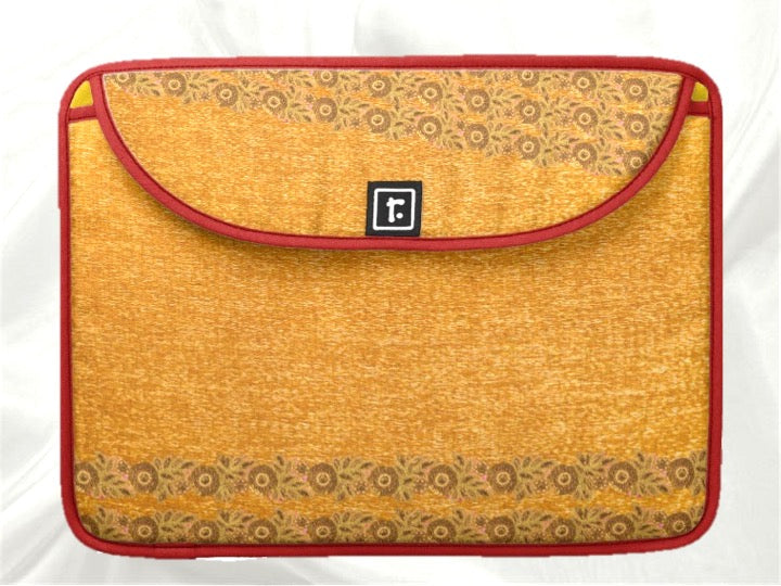 macbook or laptop bag or case yellow lace design artikrti2