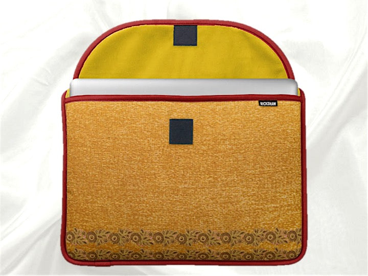 macbook or laptop bag or case yellow lace design artikrti5