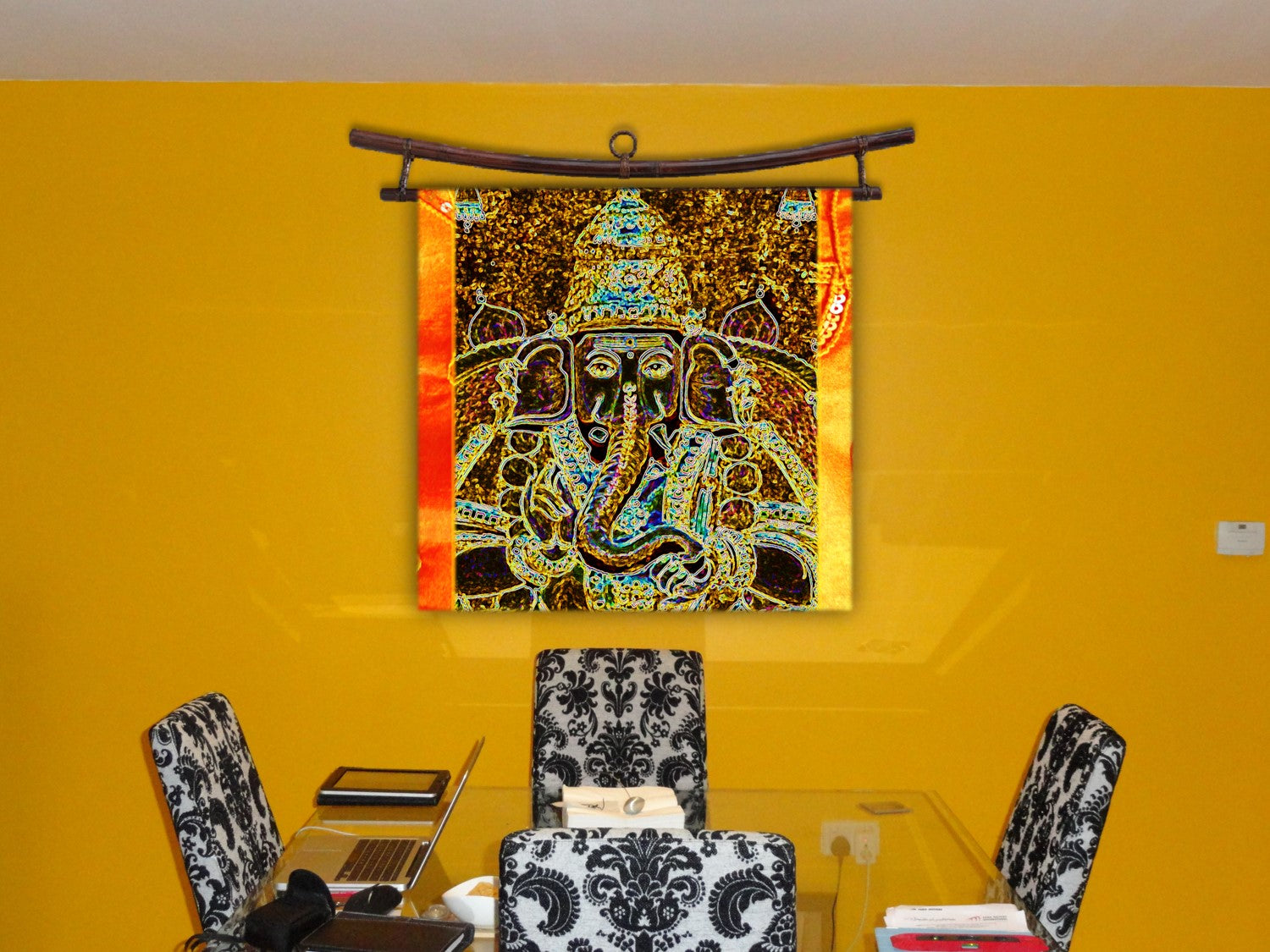 Ganesh Wall Indian Fabric Art wall Vinayaga