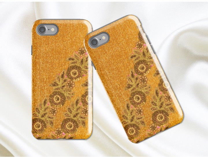 muted gold iPhone 7 case yellow indian ethnic artikrti 1