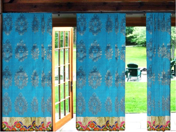 Indian curtain- christmas decor idea-blue green by artikrti5