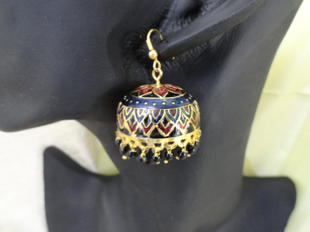 Indian jewelry: minakari dangling earrings from artikrti 1
