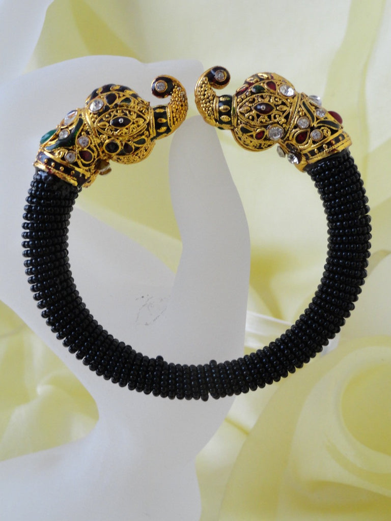 indian minakari bollywood bracelet black beads 2