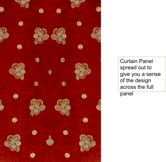 Holiday season home decor curtains, red gold artikrti 5