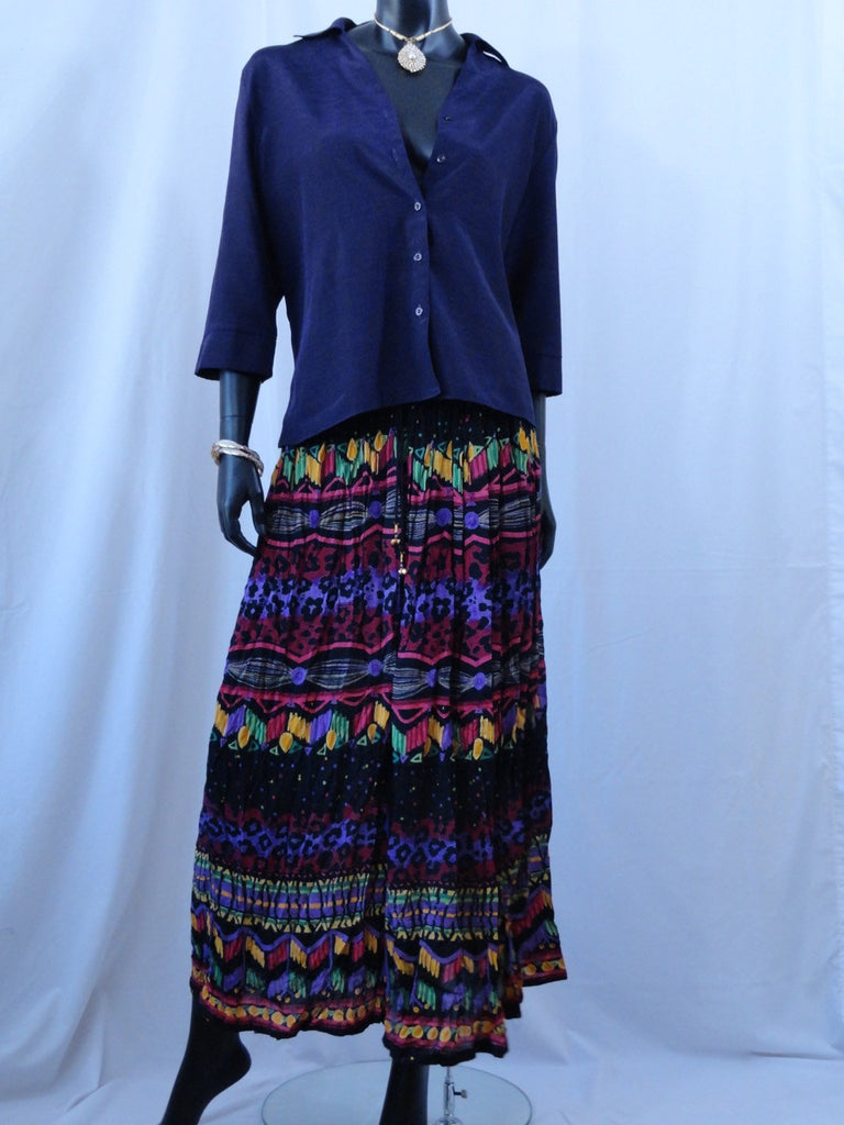 crushed indian skirt multi color purple artikrti1