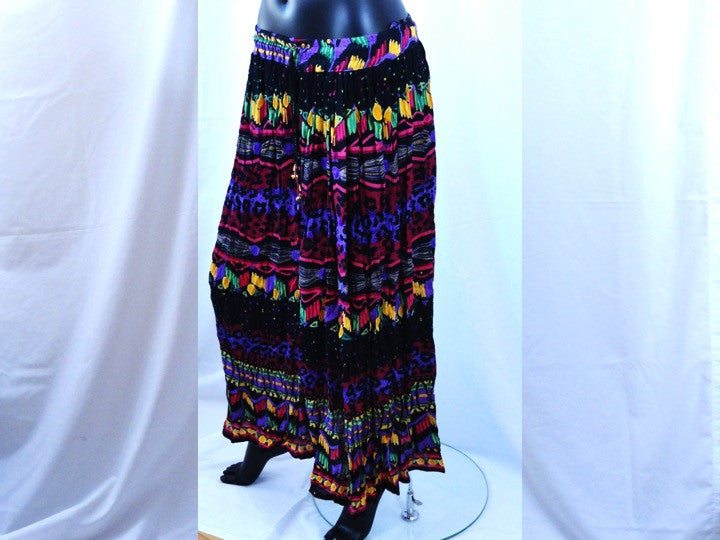 crushed indian skirt multi color purple artikrti7