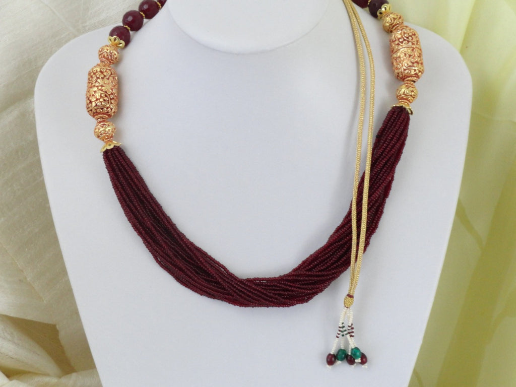 indian jewelry bead necklace minakari chain3 artikrti