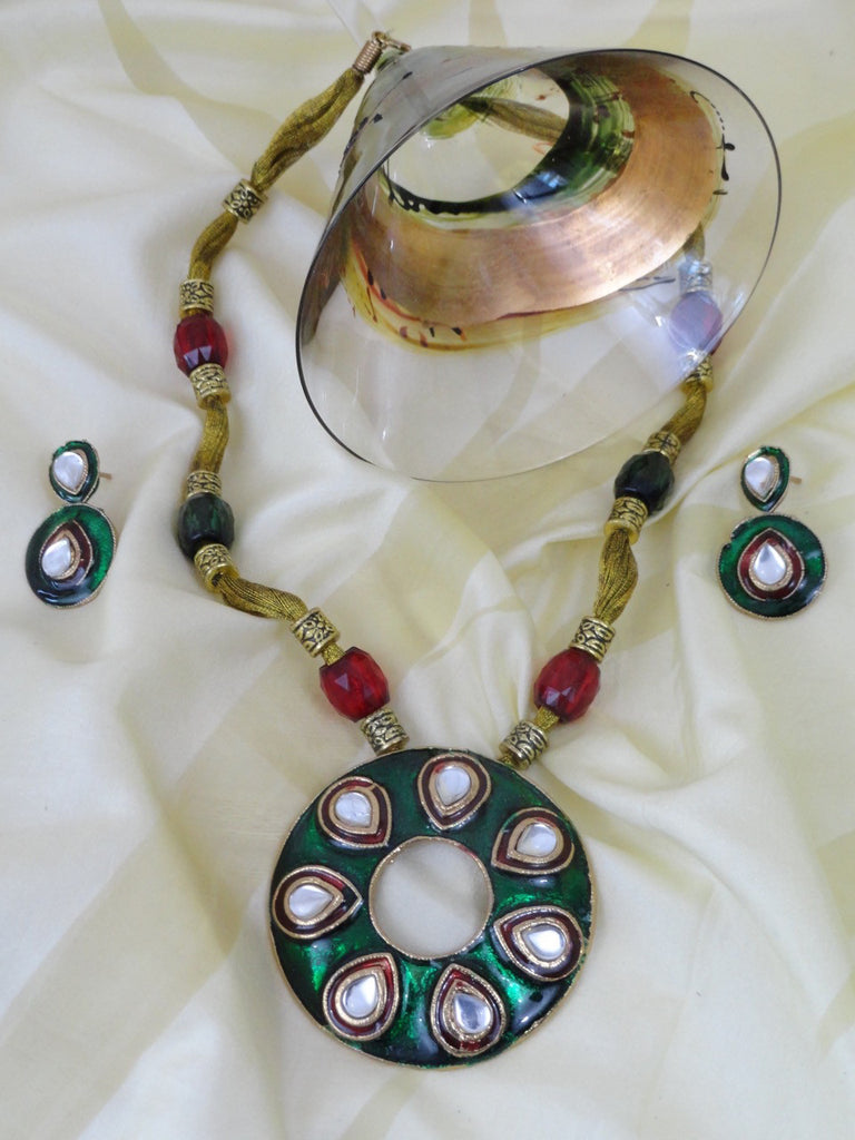 indian jewelry necklace ear rings set artikrti4