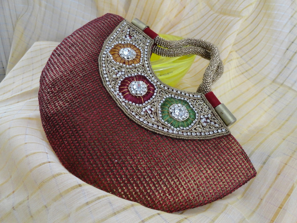 Indian silk and bead handbag purse3