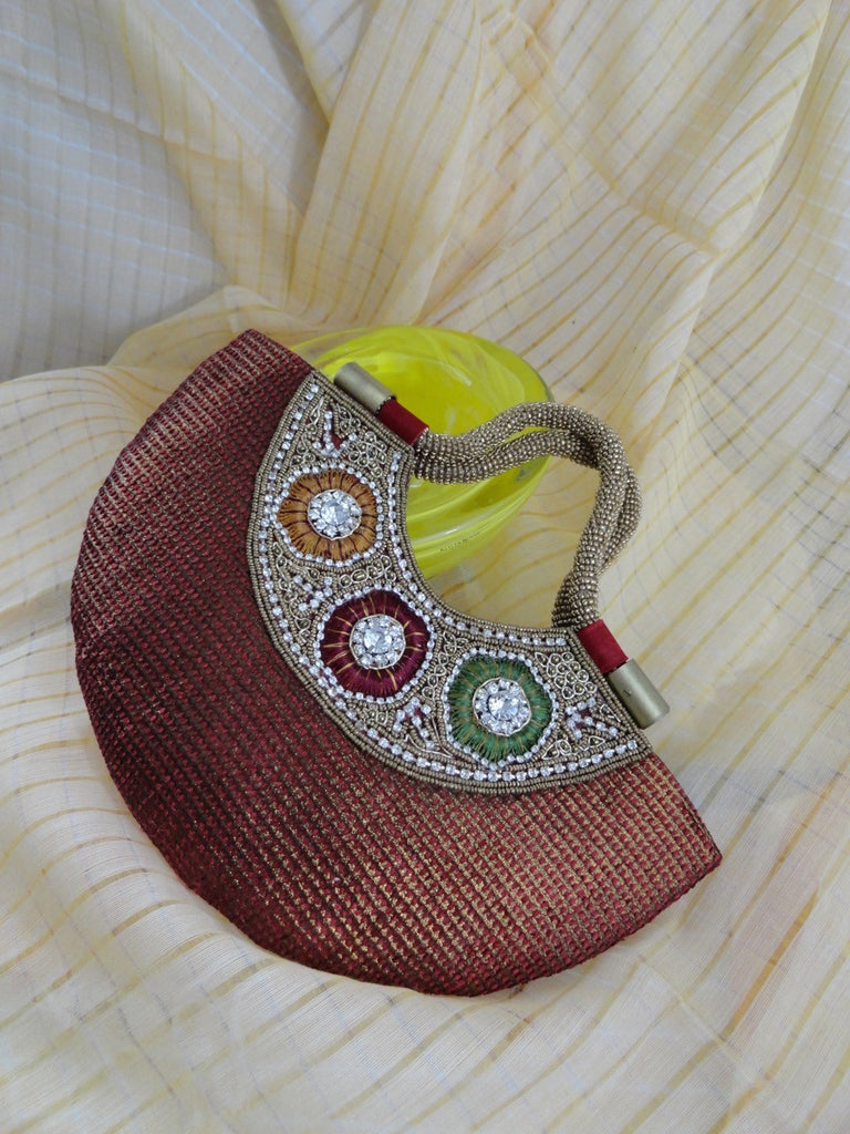 Indian silk and bead handbag purse4