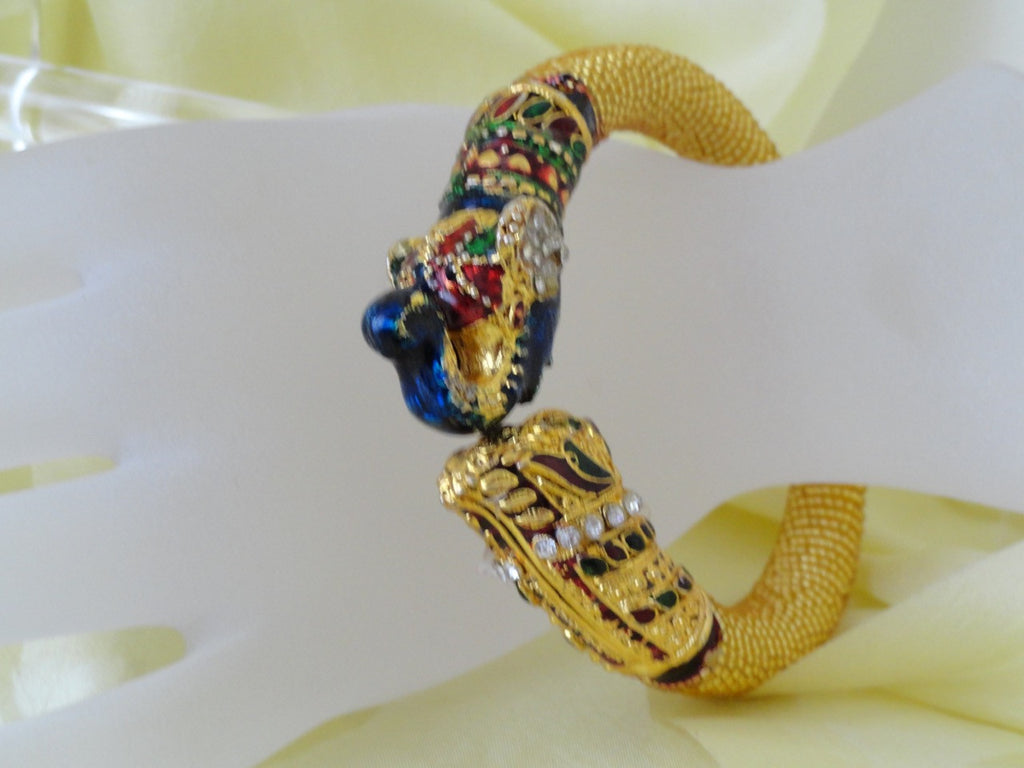 indian minakari bollywood bracelet yellow beads 3