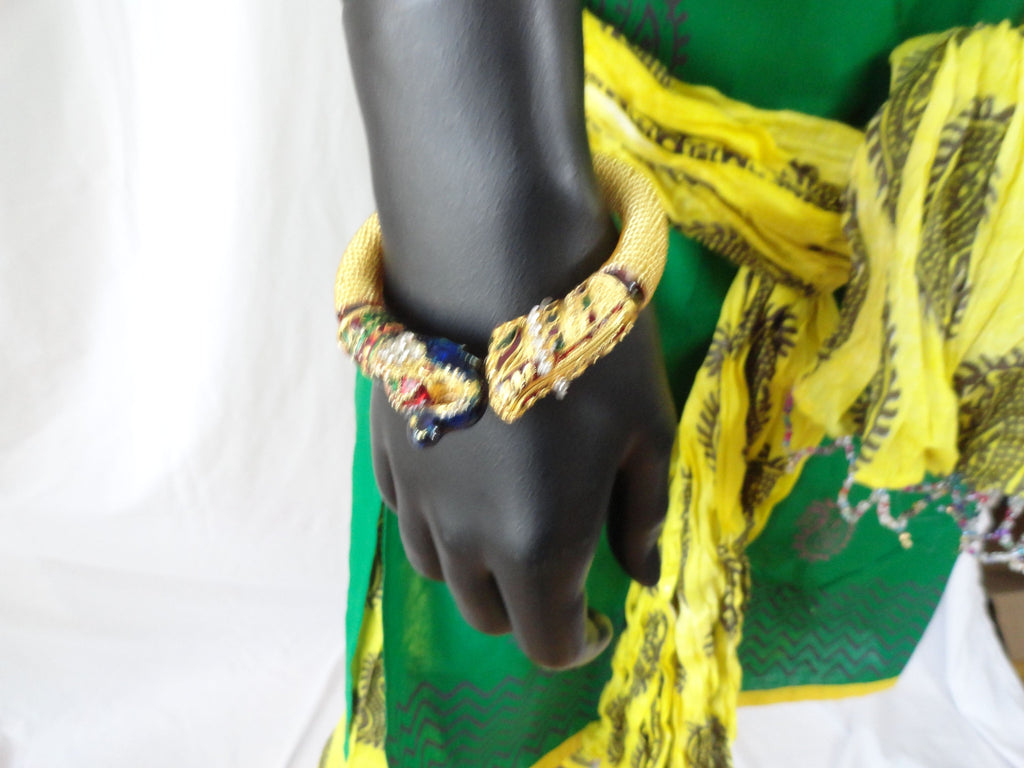 indian minakari bollywood bracelet yellow beads 5