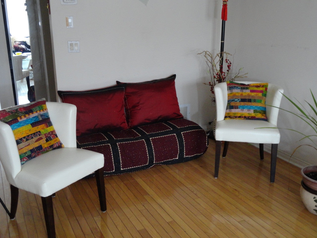 Silk sofa throw pillow cover set from Patchwork cushion