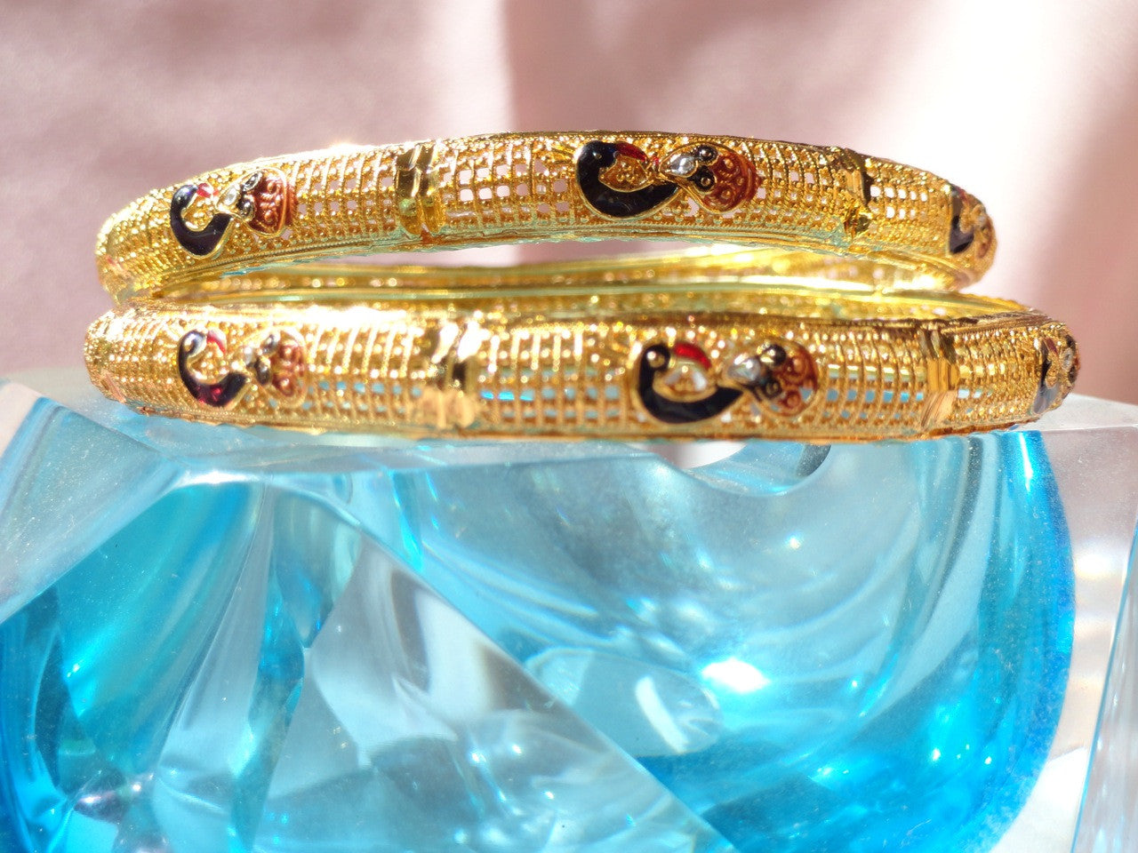 22K Gold Peacock Bracelet (10.60G) - Queen of Hearts Jewelry
