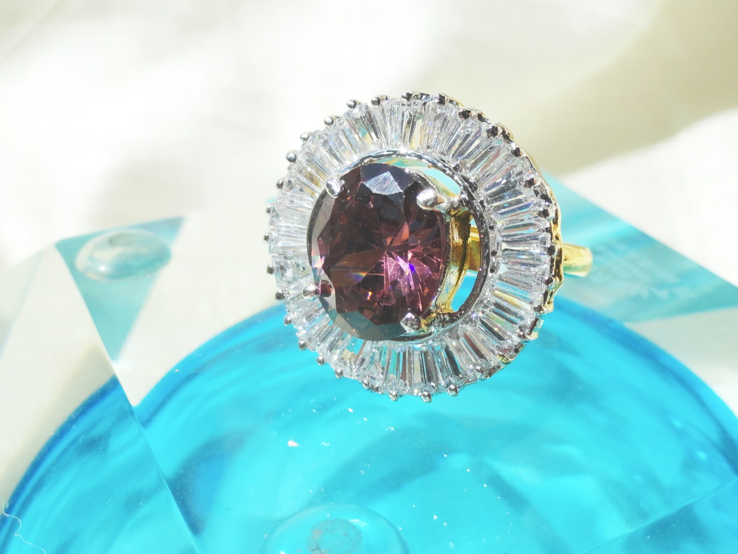 Ethnic adjustable finger Garnet like solitaire finger ring