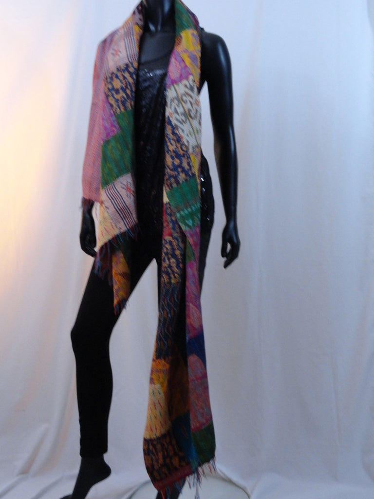 silk shawl indian patchwork scarf stole artikrti3