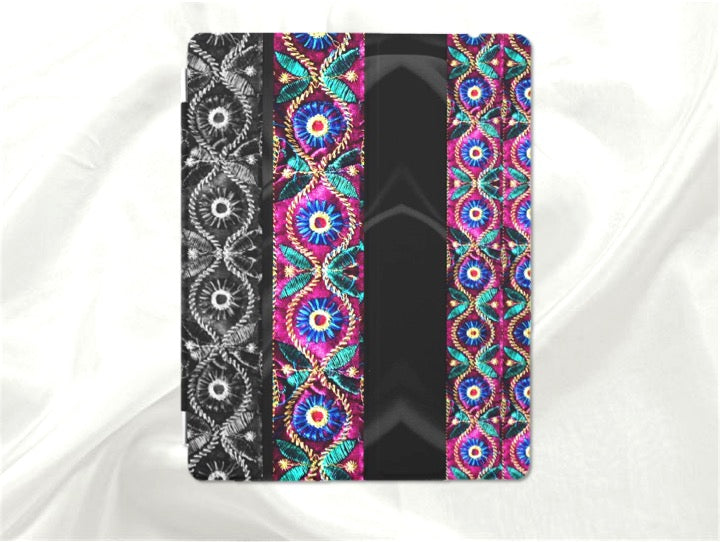 Women's iPad case cover black pink blue iris artikrti2