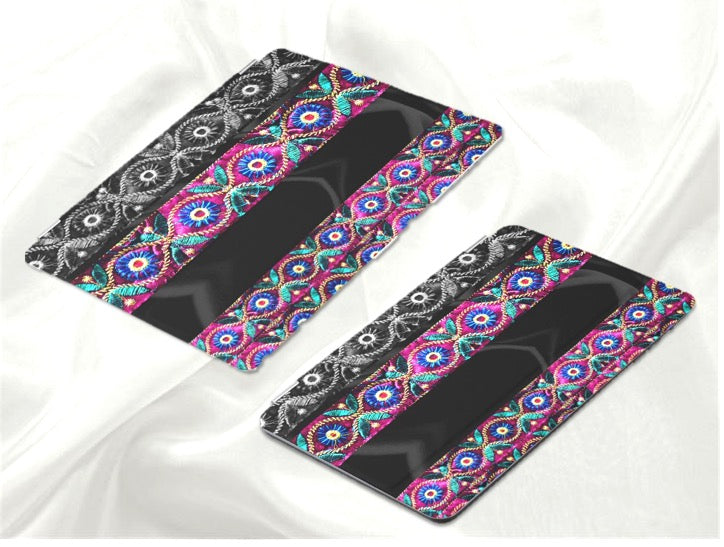 Women's iPad case cover black pink blue iris artikrti3