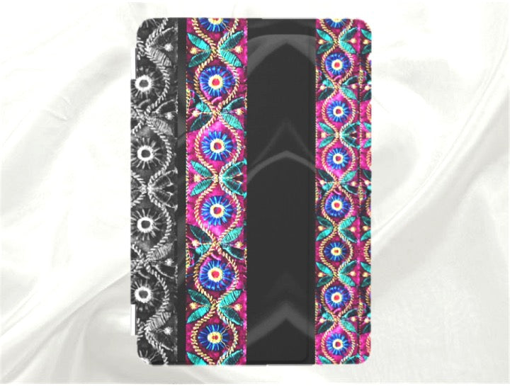 Women's iPad case cover black pink blue iris artikrti6