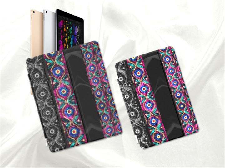 Women's iPad case cover black pink blue iris artikrti8