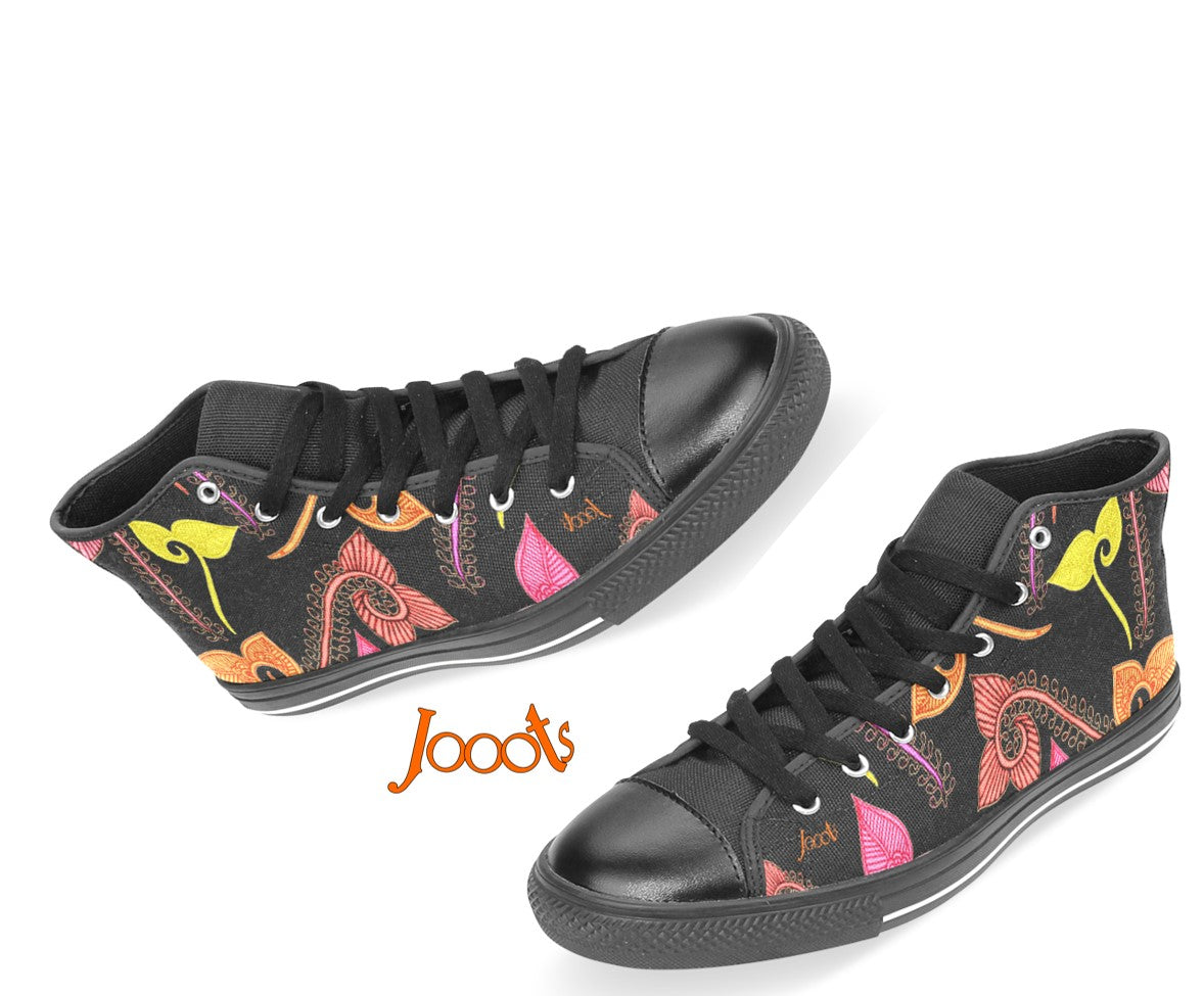 Amazon.com | Kids' Multi-Colored High-Top Casual Shoes with Unique Chunky  Lace Design - Available in Black, Red, Pink, and Orange | Sneakers