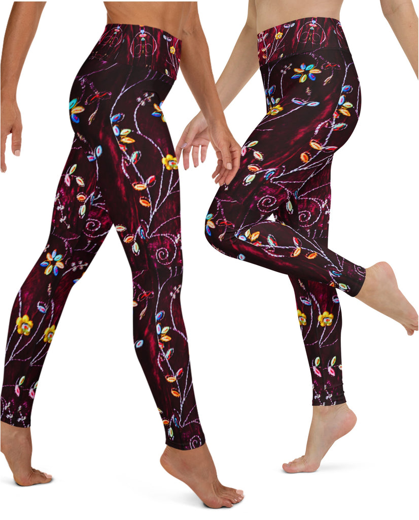 yoga-leggings-wine-colored-floral-streetwear-gym-leggings-blossoms-artikrti1