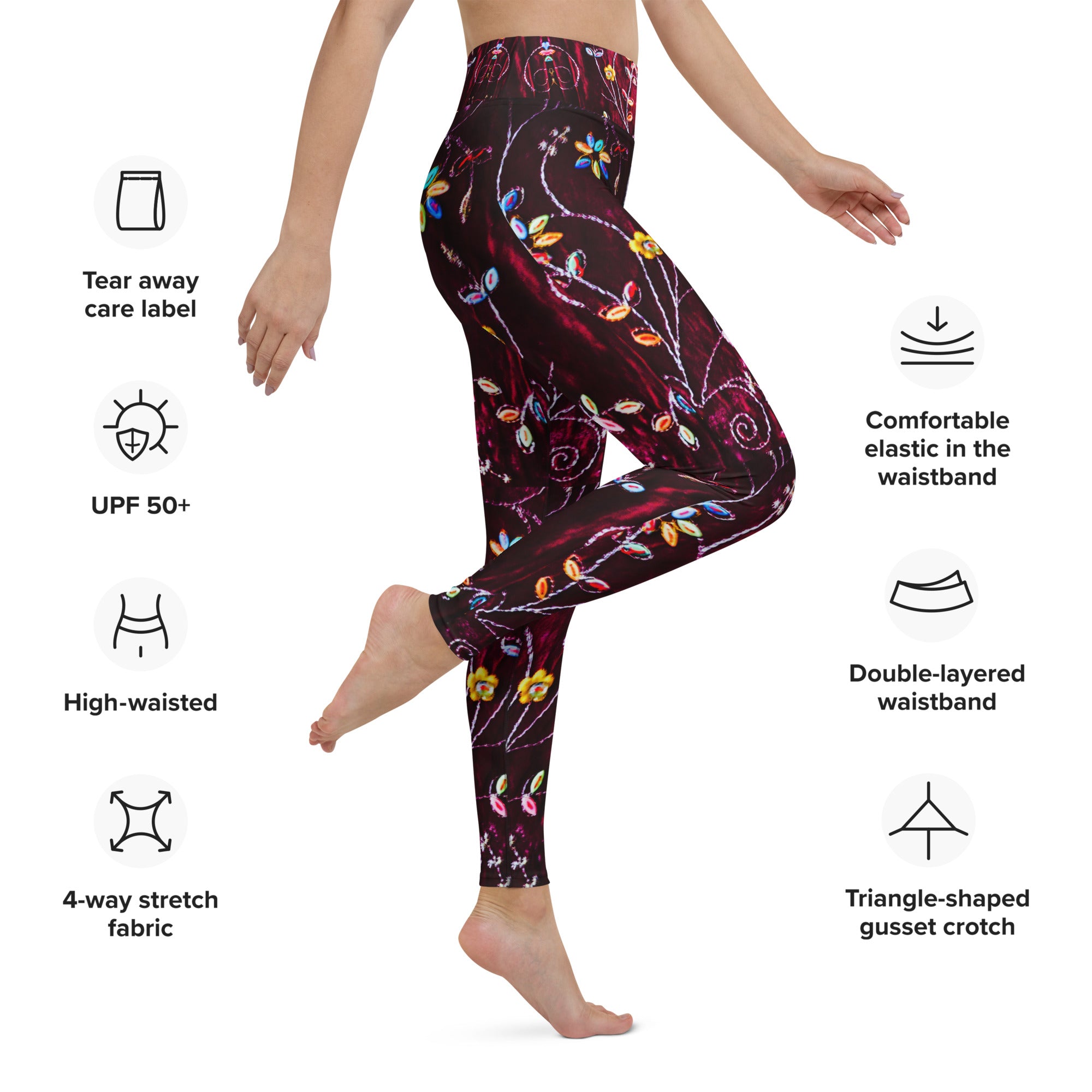 Active wear yoga leggings or gym leggings. Boho yoga pants and