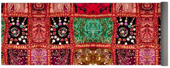 patchwork tapestry yoga mat, indian, artikrti1