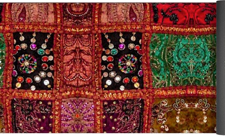 patchwork tapestry yoga mat, indian, artikrti4